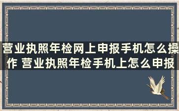 营业执照年检网上申报手机怎么操作 营业执照年检手机上怎么申报